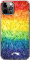 6F hoesje - geschikt voor iPhone 12 Pro - Transparant TPU Case - Rainbow Veins #ffffff