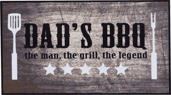 MD-Entrance Tapis de barbecue Dad's BBQ the man 67x120 cm