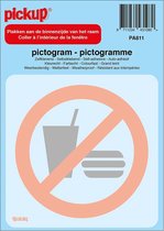Pickup Pictogram achter glas 10x10 cm - Verboden voor consumpties