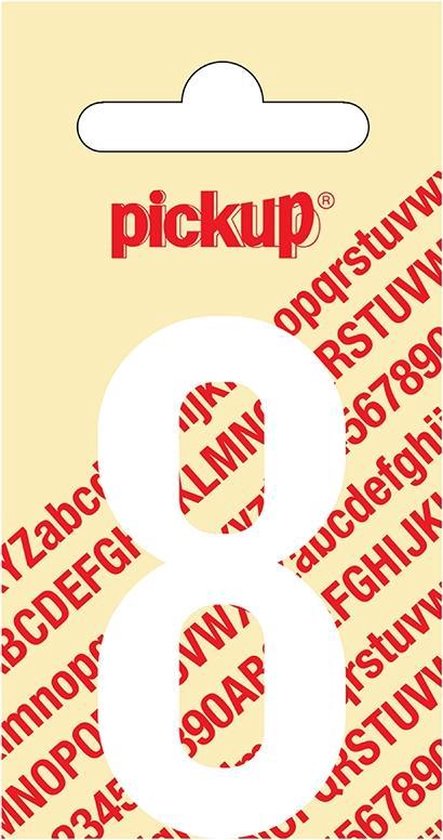 Pickup plakcijfer Nobel 60 mm wit 8 - 310120608