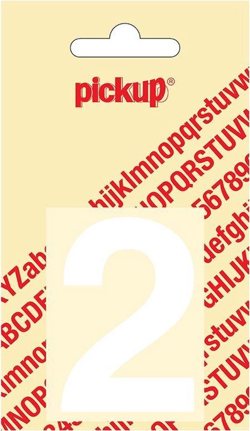Pickup plakcijfer Helvetica 60 mm - wit 2
