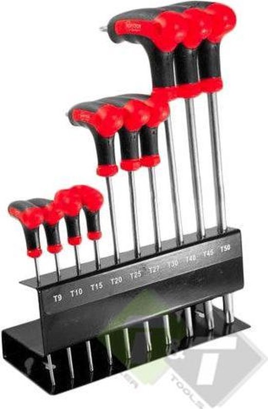 Jeu de clés Torx avec support mural, T9,10,15,20,25,27,30,40,45 et 50