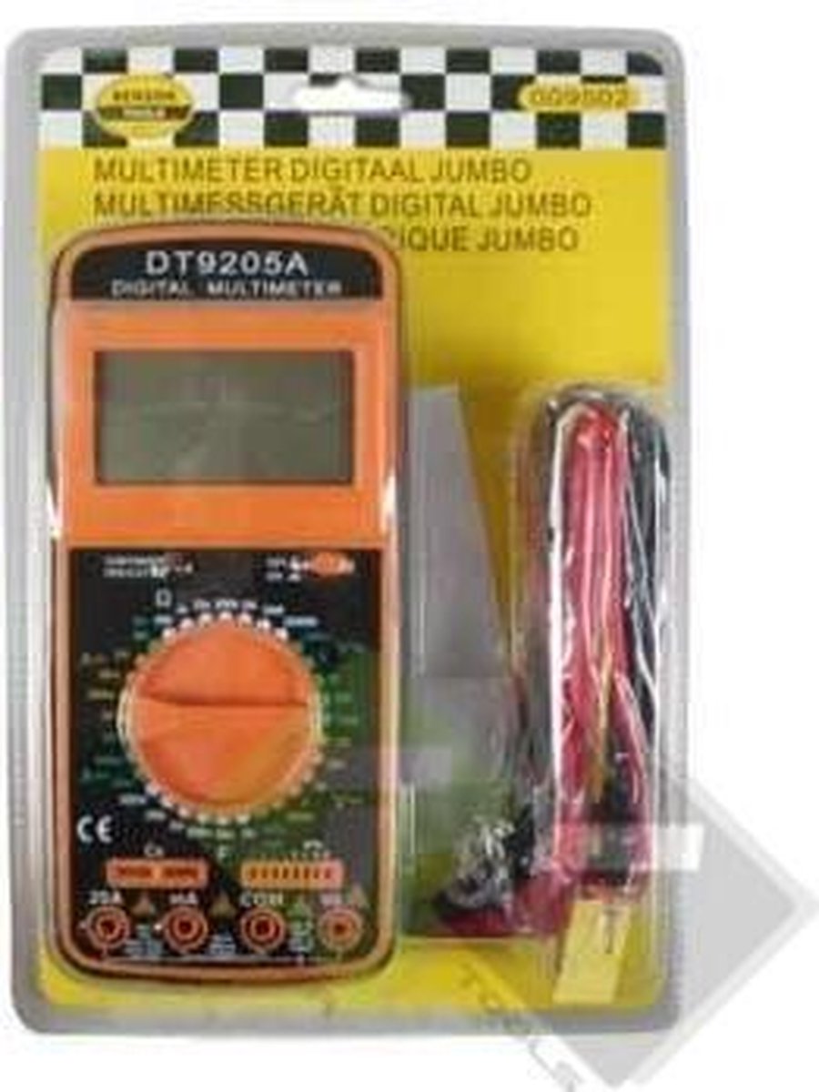 Multimeter digitaal, Jumbo, 0 tot 20A DC en AC, 0 tot 1000V DC, 0 tot 750V  AC | bol.com