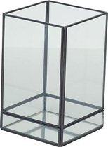 Lantaarn Mirror Grijs 10x10xh16cm Metaal-glas