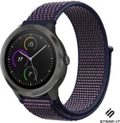 Nylon Smartwatch bandje - Geschikt voor  Garmin Vivomove HR nylon bandje - paars-blauw - Strap-it Horlogeband / Polsband / Armband