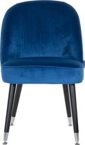 Eetkamerstoel blauw velvet velours zwart/zilver poten (r-000SP37370)