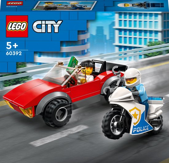 capaciteit onderpand segment LEGO City Achtervolging auto op politiemotor Set - 60392 | bol.com