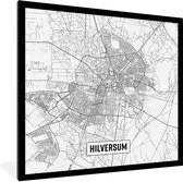 Fotolijst incl. Poster - Stadskaart Hilversum - 40x40 cm - Posterlijst - Plattegrond