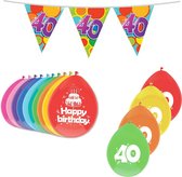 Haza Leeftijd verjaardag thema pakket 40 jaar - ballonnen/vlaggetjes