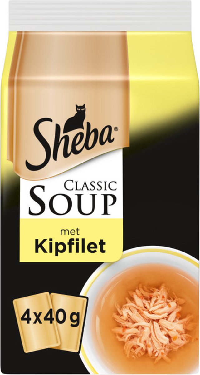 4x Sheba - Classic Soup Kip - Kattenvoer Multipack - 4x 40g (640g)