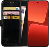 Rosso Element Book Case Wallet Hoesje Geschikt voor Xiaomi 13 | Portemonnee | 3 Pasjes | Magneetsluiting | Stand Functie | Zwart