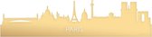 Skyline Parijs Goud Metallic - 80 cm - Woondecoratie - Wanddecoratie - Meer steden beschikbaar - Woonkamer idee - City Art - Steden kunst - Cadeau voor hem - Cadeau voor haar - Jubileum - Trouwerij - WoodWideCities
