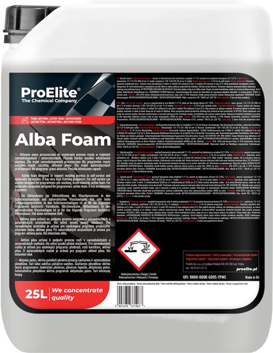 Pro Elite | Alba Foam | Exterior clean | Auto wassen | Reiniger auto | Cleaner | Spray | Auto wassen | Concentraat | Foam | Car cleaning