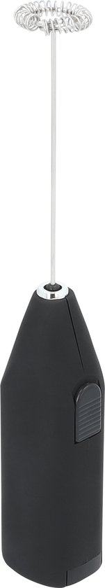 Krumble Melkopschuimer - Elektrisch - Handmatig - Melkklopper - Melkschuimer - RVS - Kunststof - Zwart - 3,5 x 2,5 x 20 cm