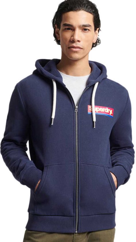 SUPERDRY Vintage Cl Seasonal Sweatshirt Met Volledige Rits Heren - Atlantic Navy - S