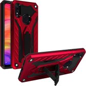 Geschikt voor Xiaomi Redmi Note 7 Case Bi-materiaal Schokbestendige standaard rood