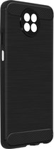 Geschikt voor Xiaomi Redmi Note 9T 5G Versterkt Soft Case met geborsteld effect zwart