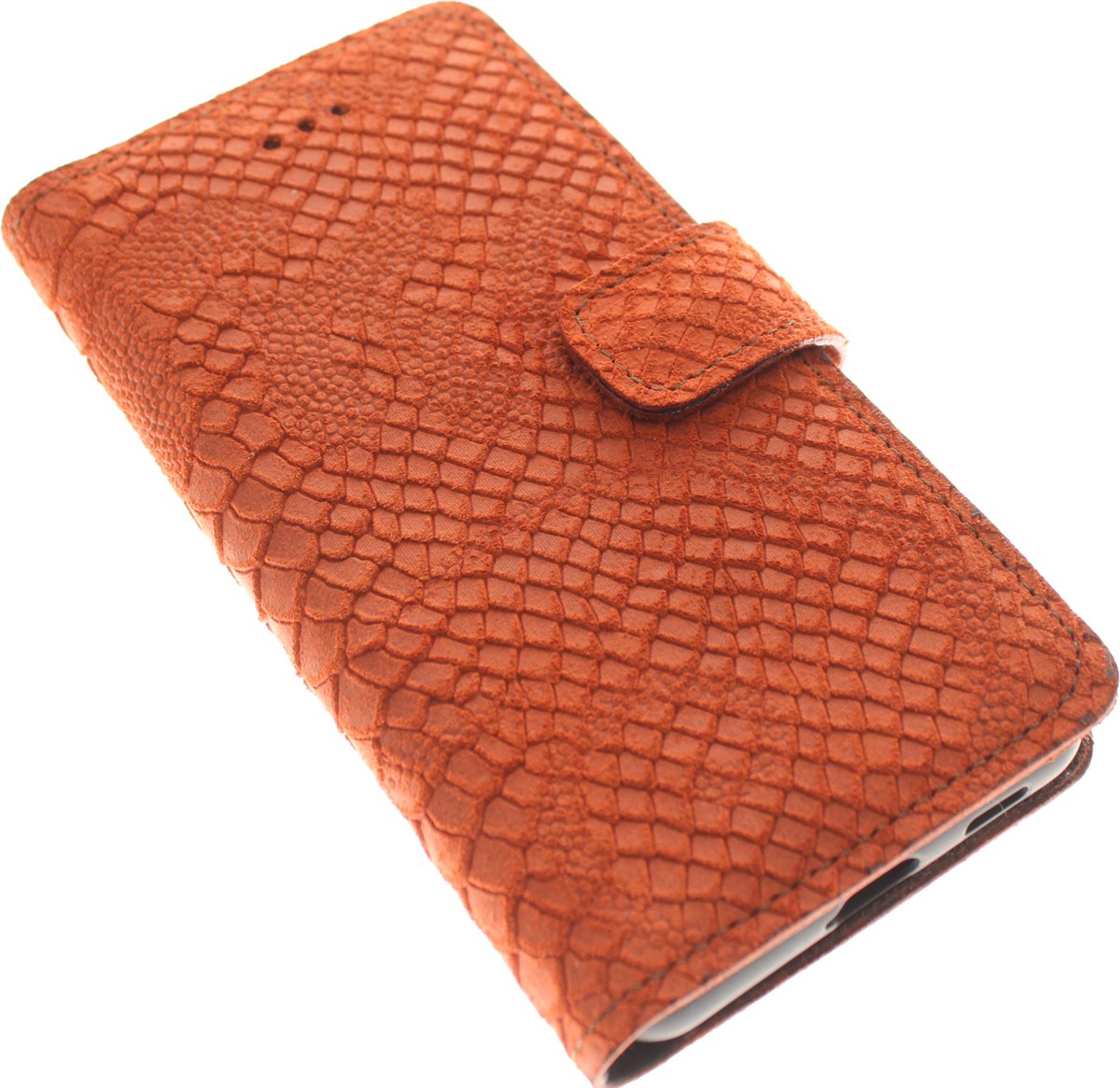 Made-NL Handgemaakte ( Samsung Galaxy S20 Ultra ) book case Oranje kalfs leer