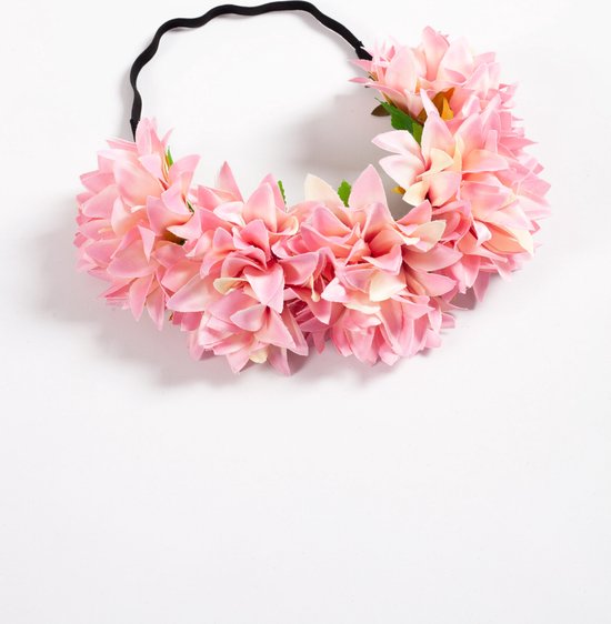 IYOU Kleine hoofdbanden roze bloem haarband elastische strikken wraps verjaardag fotografie haaraccessoires voor pasgeborenen peuters meisjes (verpakking van 6 stuks
