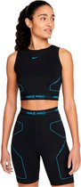 Nike Pro Dri Fit Mouwloos T-shirt Vrouwen Zwart - Maat L