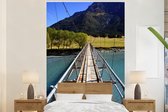Papier peint vinyle - Pont dans le parc national du mont Aspiring sur l'île du Sud largeur 200 cm x hauteur 300 cm - Tirage photo sur papier peint (disponible en 7 tailles)