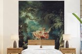 Behang - Fotobehang De schommel - Schilderij van Jean-Honoré Fragonard - Breedte 195 cm x hoogte 240 cm