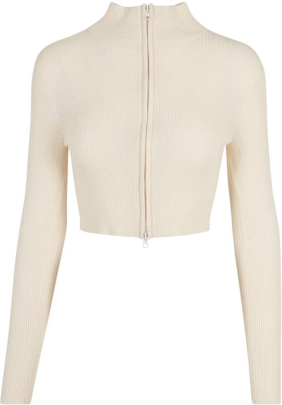 Urban Classics Cardigan -4XL- Cropped Rib Knit Zip Ivoire