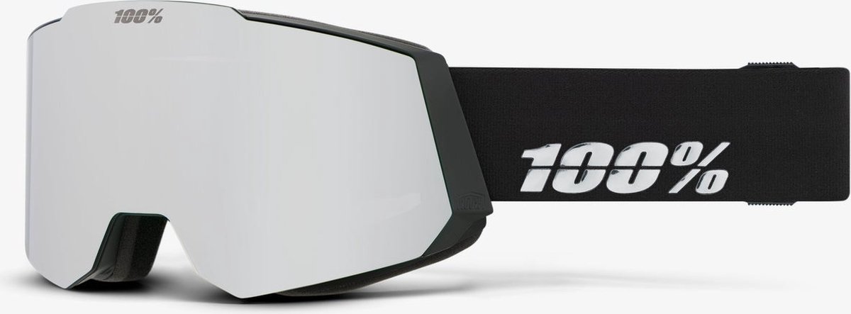 100% Ski Goggles Snowcraft Hiper - Black/Silver - Silver Mirror Lens - L