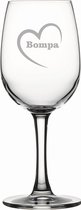 Witte wijnglas gegraveerd - 26cl - Bompa-hartje