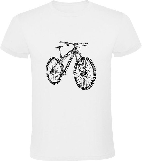 Fiets in woorden Heren T-shirt wielrennen mountainbike