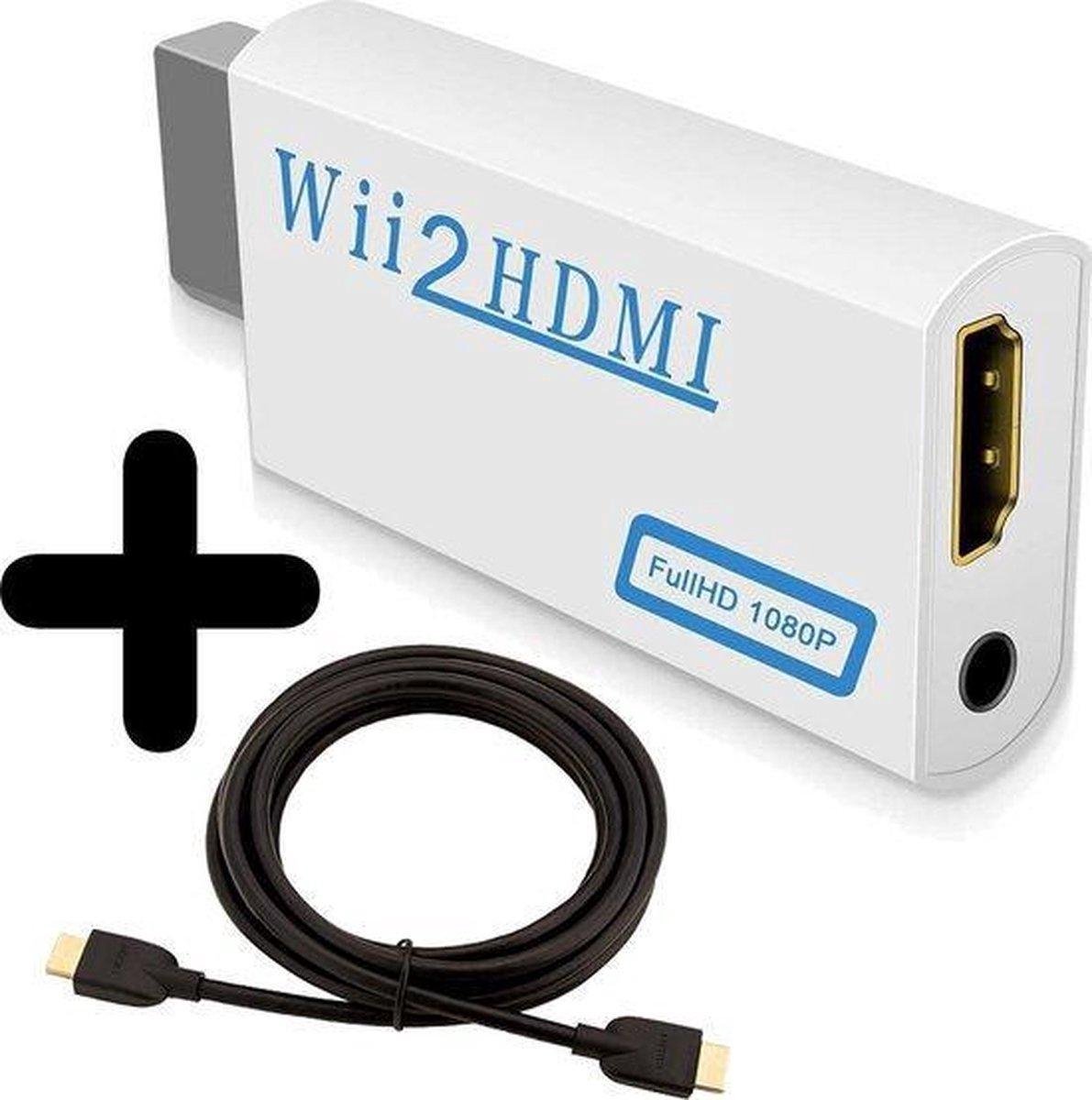 Techvavo® Wii naar HDMI Adapter - Nintendo Wii naar HDMI Adapter - Wii HDMI - inclusief 1.5 meter HDMI Kabel