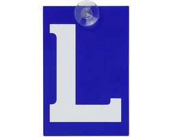 ProPlus L-plaat met zuignap - 100 x 150 mm - Blauw - Voor rijlessen