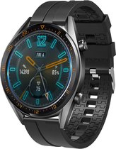 Strap-it Smartwatch bandje 20mm - siliconen stripe horlogeband geschikt voor Polar Ignite / Ignite 2 / Unite / Pacer - Amazfit GTS / Bip / GTR 42mm - Huawei Watch GT 2 42mm / GT 3 42mm / GT 3 Pro 43mm - zwart