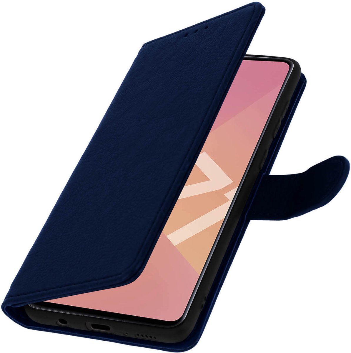 Geschikt voor Samsung Galaxy A71 Bookcover Video Support Functie Donker blauw