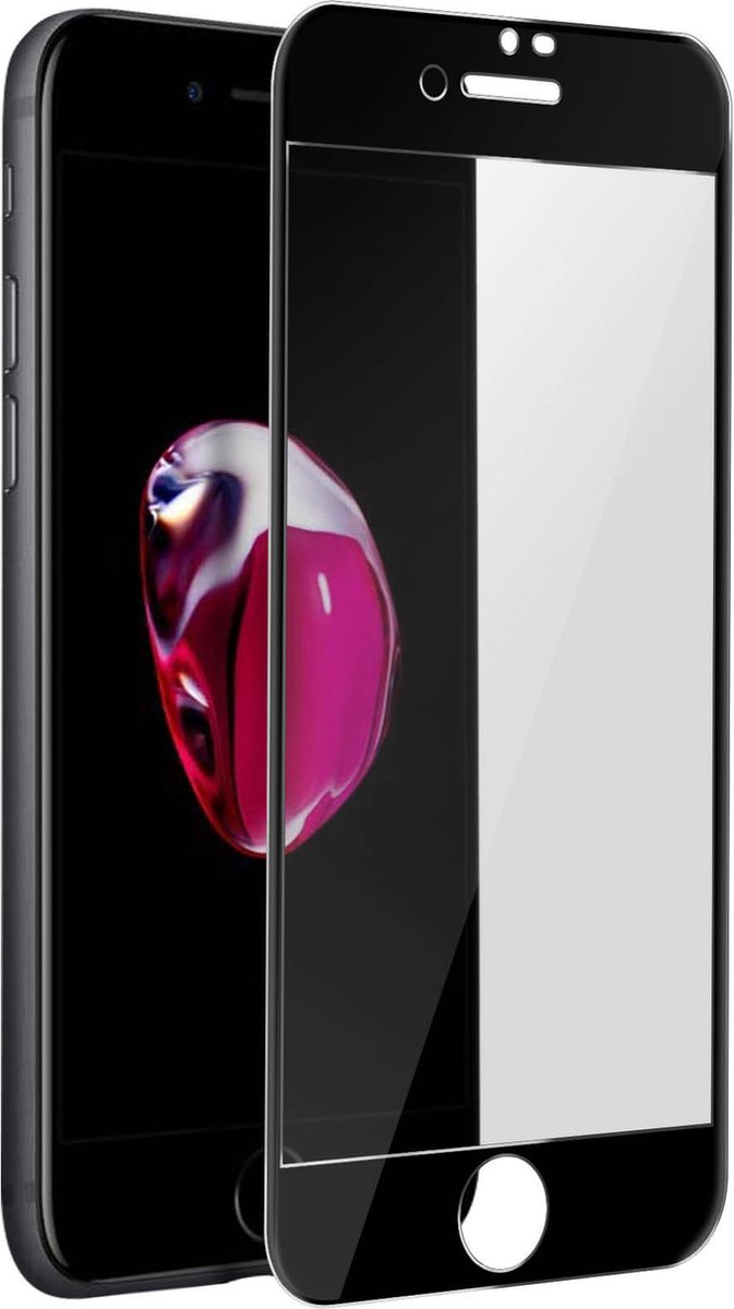 Avizar Tempered Glass Screenprotector Geschikt voor iPhone 7 Plus en 8 Plus, Zwart