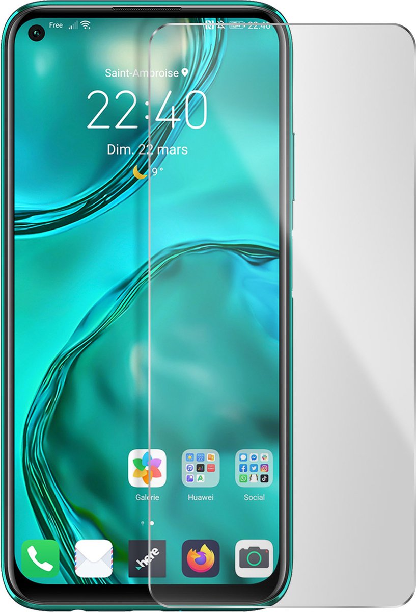 Gehard Glas Geschikt voor Huawei P40 Lite 9H Anti-vlekken Zwart