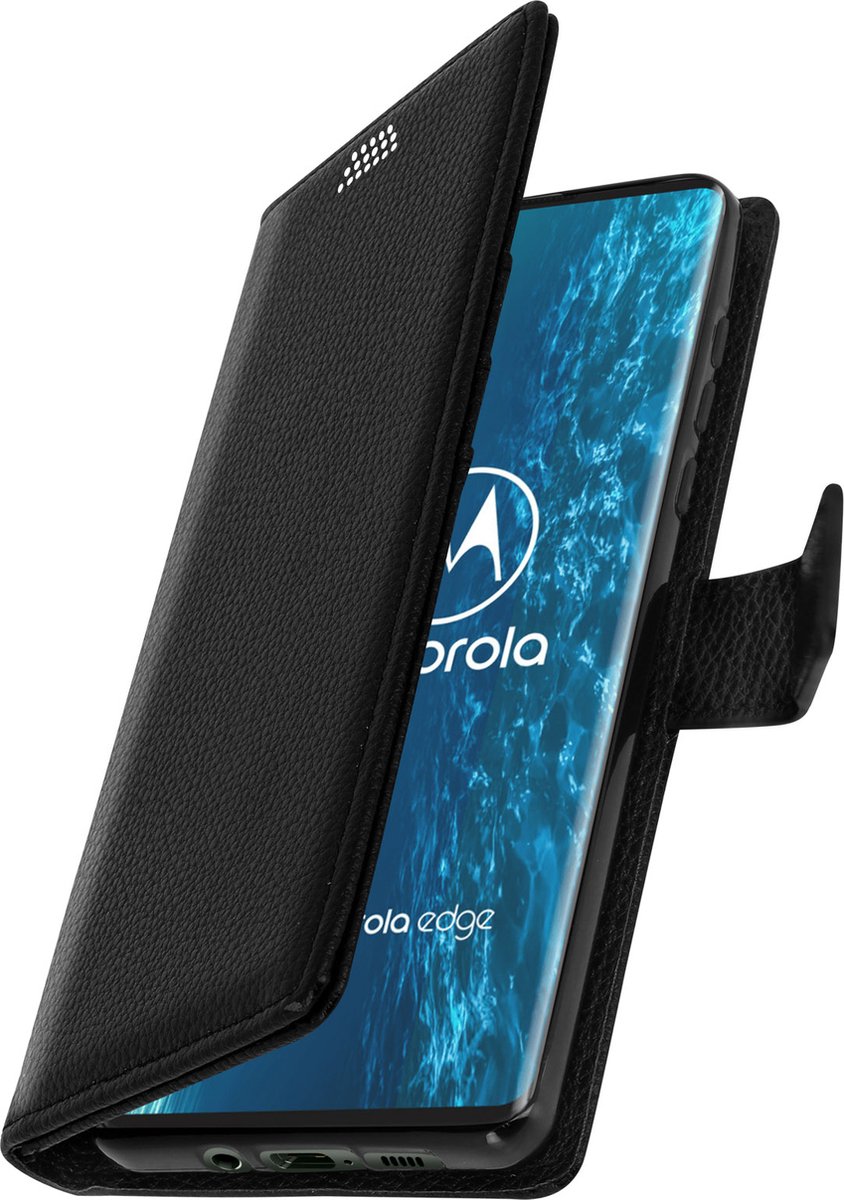 Cover Geschikt voor Motorola Edge Flip Wallet Stand Video zwarte