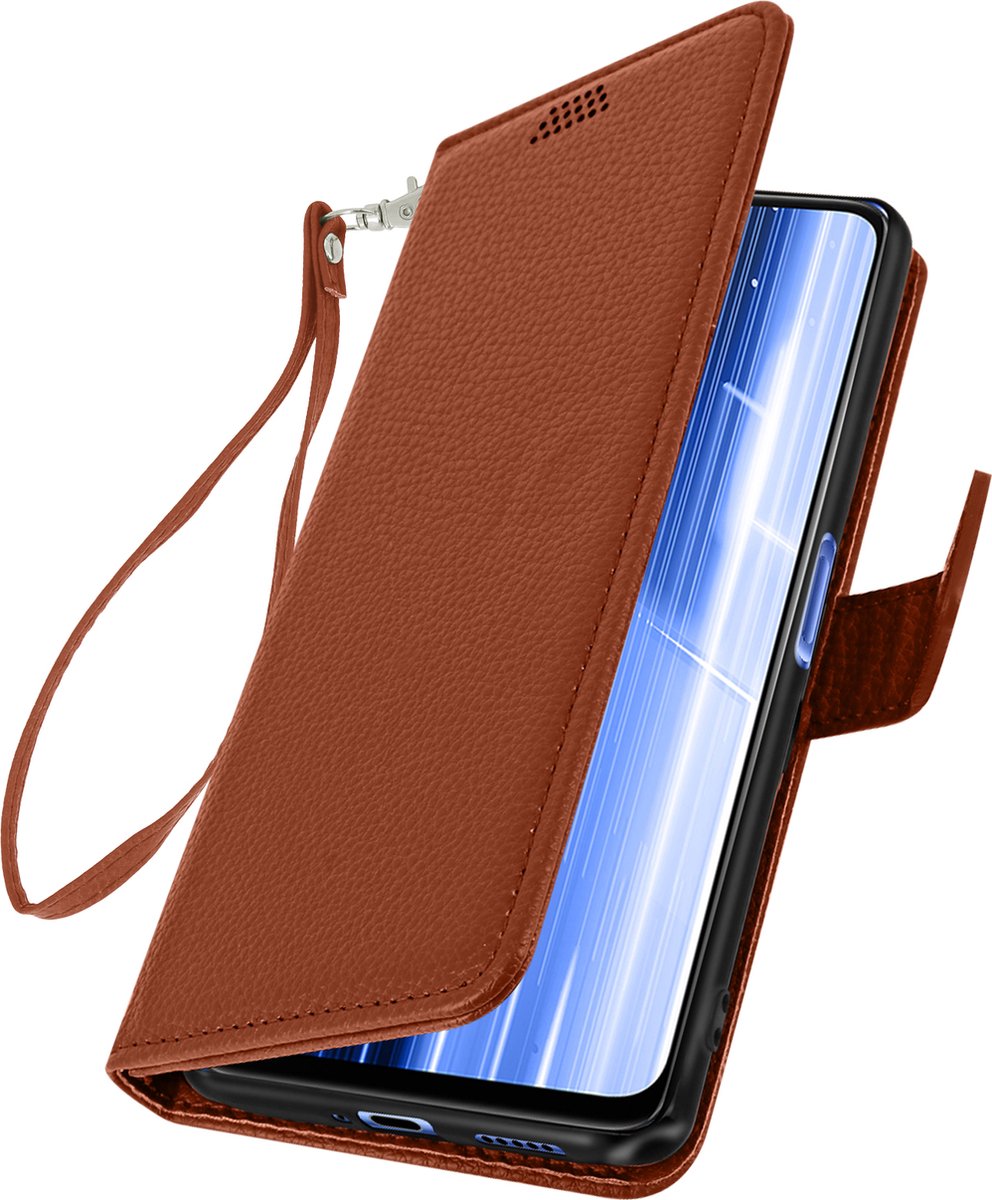 Cover Geschikt voor Realme X3 Superzoom/X50 Flip Wallet Stand Video bruine