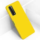 Geschikt voor Huawei P Smart 2021 siliconen hoesje semi-rigide Soft-touch afwerking geel