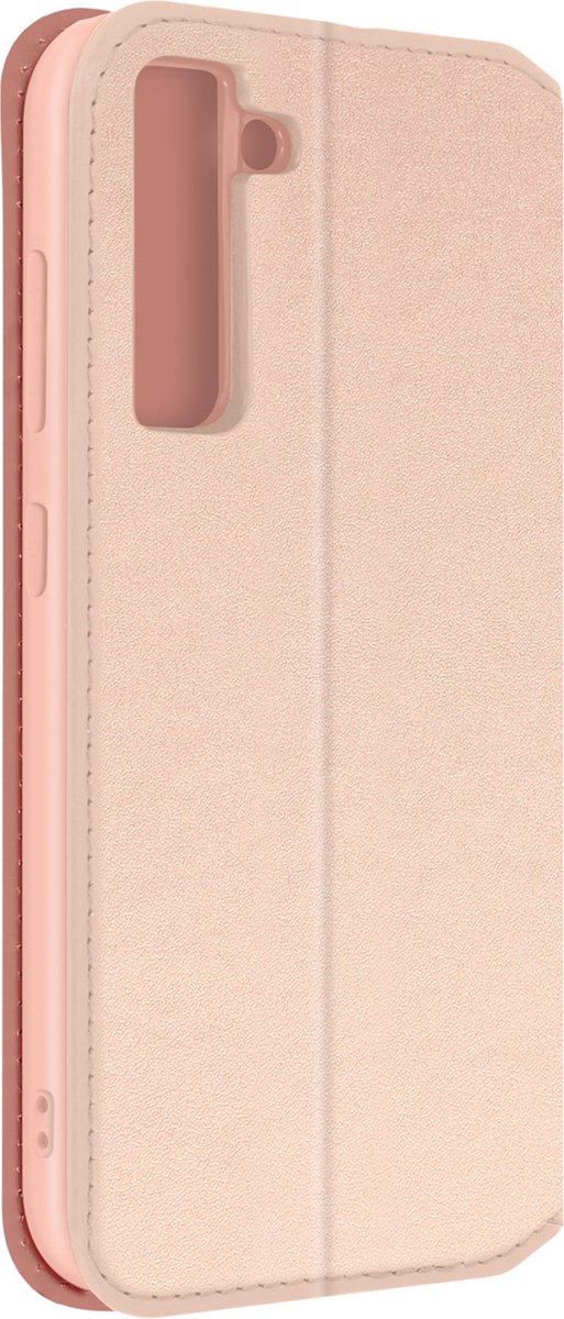 Avizar Foliohoes Geschikt voor Galaxy S21 FE Met Multifunctionele Flap, Rose goud