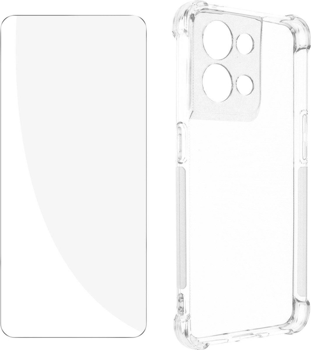Pack Protection Geschikt voor Oppo Reno 8 5G hoesje + transparant gehard glas