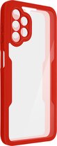 Integraal Hoesje Geschikt voor Samsung Galaxy A13 Achterkant plexiglas, rood