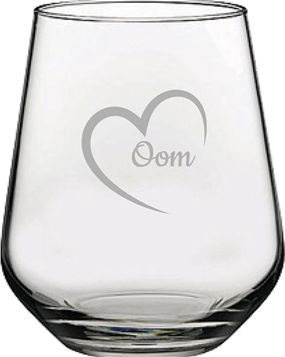 Gegraveerde Drinkglas 42,5cl Oom met hartje