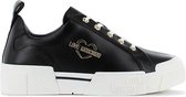 LOVE MOSCHINO Sneakers Leather - Dames Sneakers Schoenen Leer Zwart JA15625G0EIA0000 - Maat EU 40 UK 7