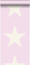Origin Wallcoverings behangpapier sterren glanzend roze en wit - 346827 - 53 cm x 10,05 m