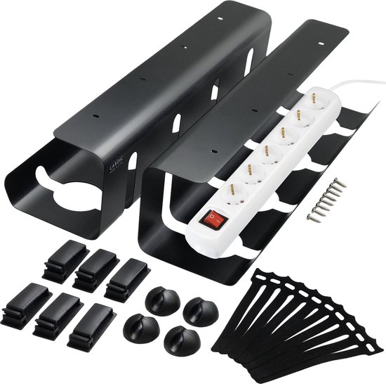 Lardic Metalen Kabel organiser Onder Bureau Kabelgoot Kabelbox