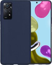 Hoesje Geschikt voor Xiaomi Redmi Note 11 Hoesje Siliconen Case Hoes - Hoes Geschikt voor Xiaomi Redmi Note 11 Hoes Cover Case - Donkerblauw