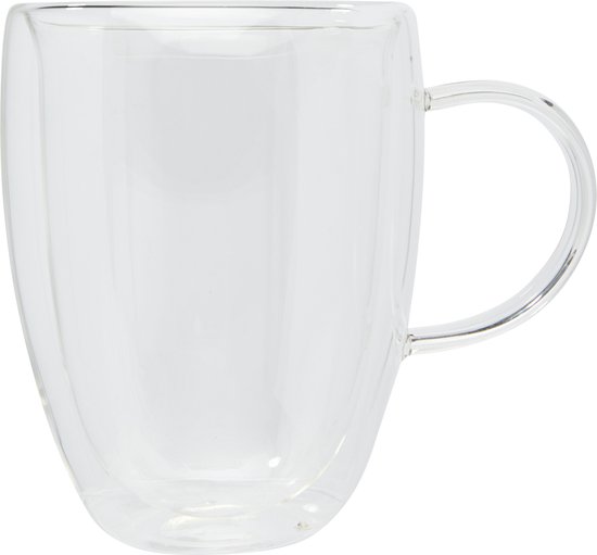 coffret 2 tasses en verre à double paroi de 100 ml avec sous-verre