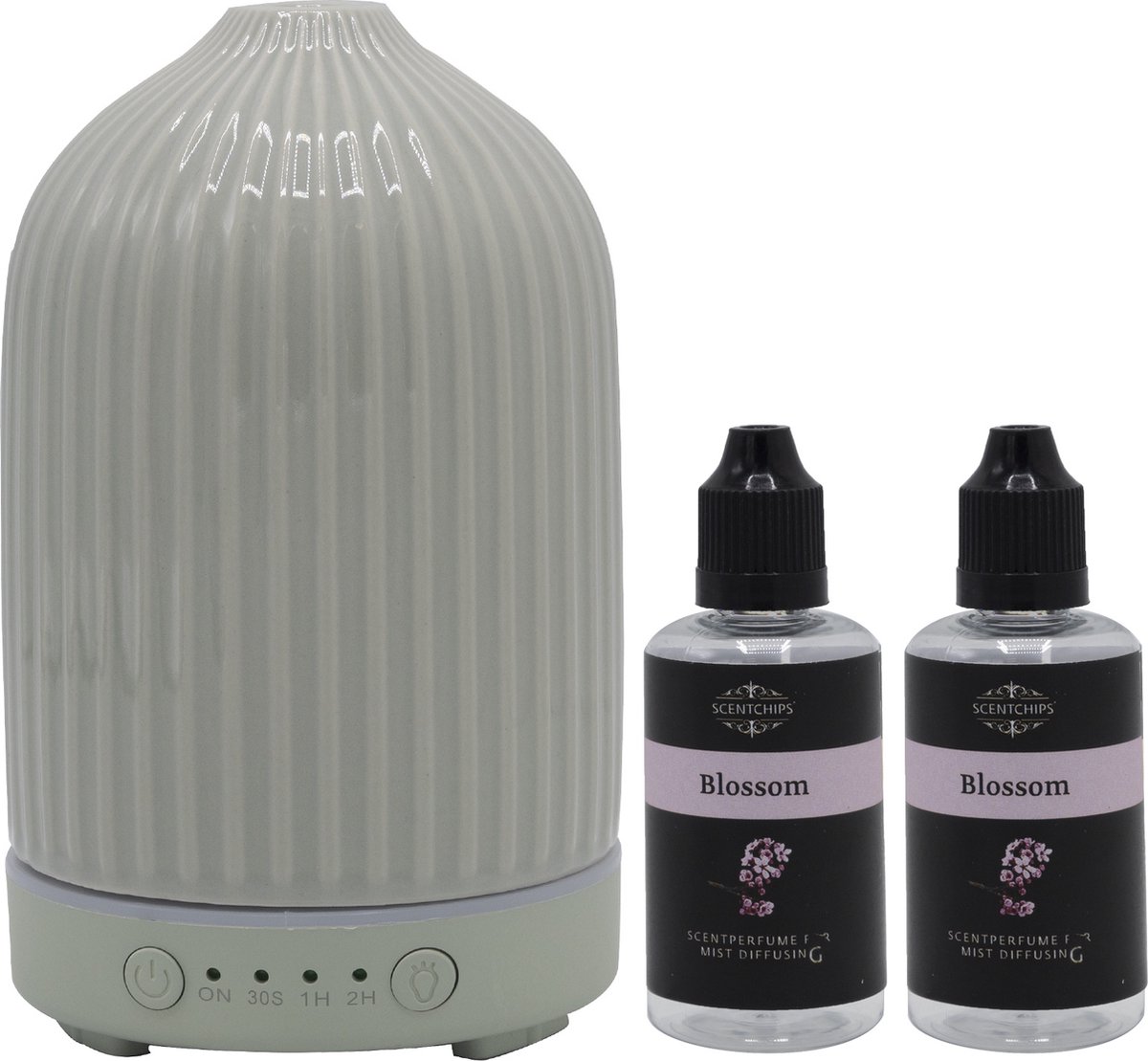 Scentchips® Cadeauset Aroma Diffuser Pure Groen & 2x 50 ml Perfume Blossom