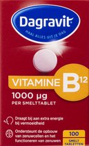 Dagravit Vitamine B12 1000µg - Draagt bij aan extra energie bij vermoeidheid en ondersteunt het functioneren van de zenuwen - 100 smelttabletten